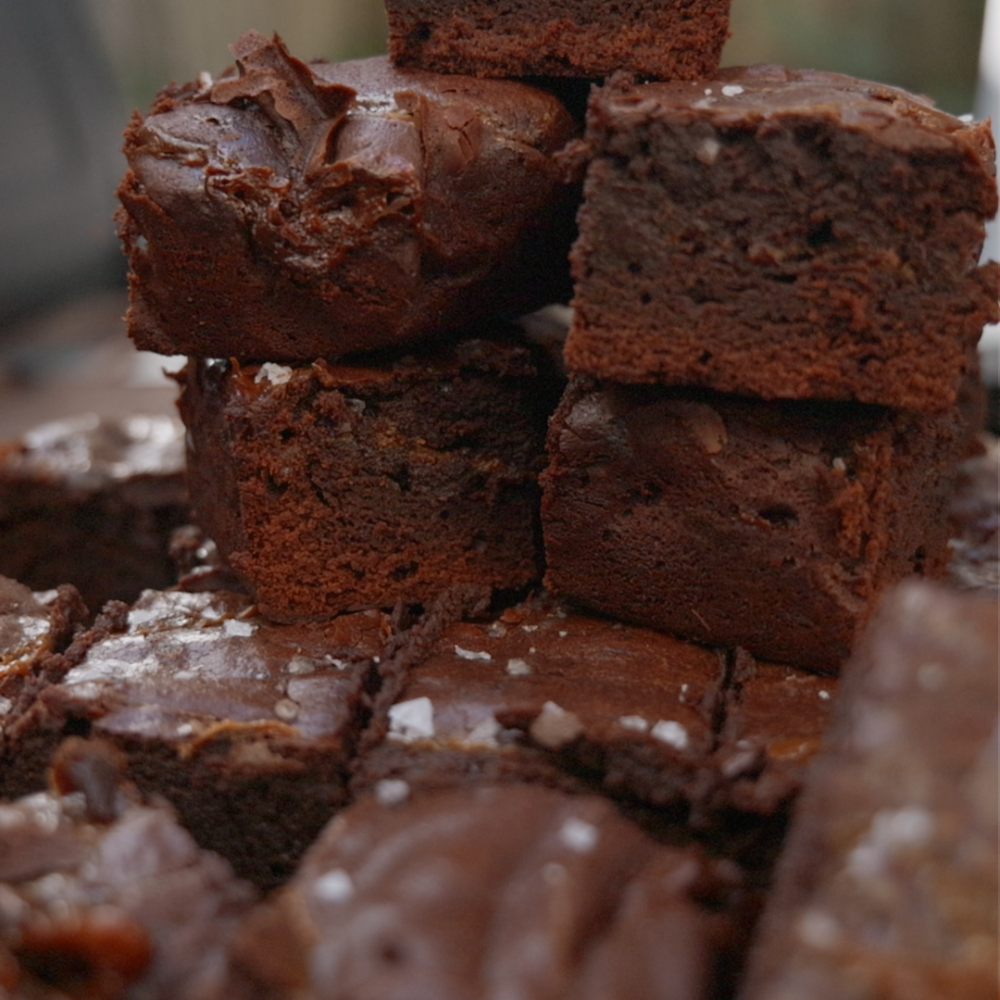 Smoked Salted Caramel Brownies