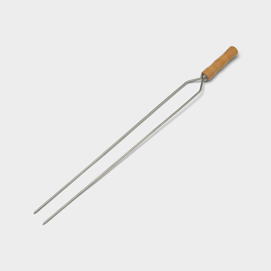 TRAMONTINA CHURRASCO WOOD HANDLE DOUBLE PRONG SKEWER