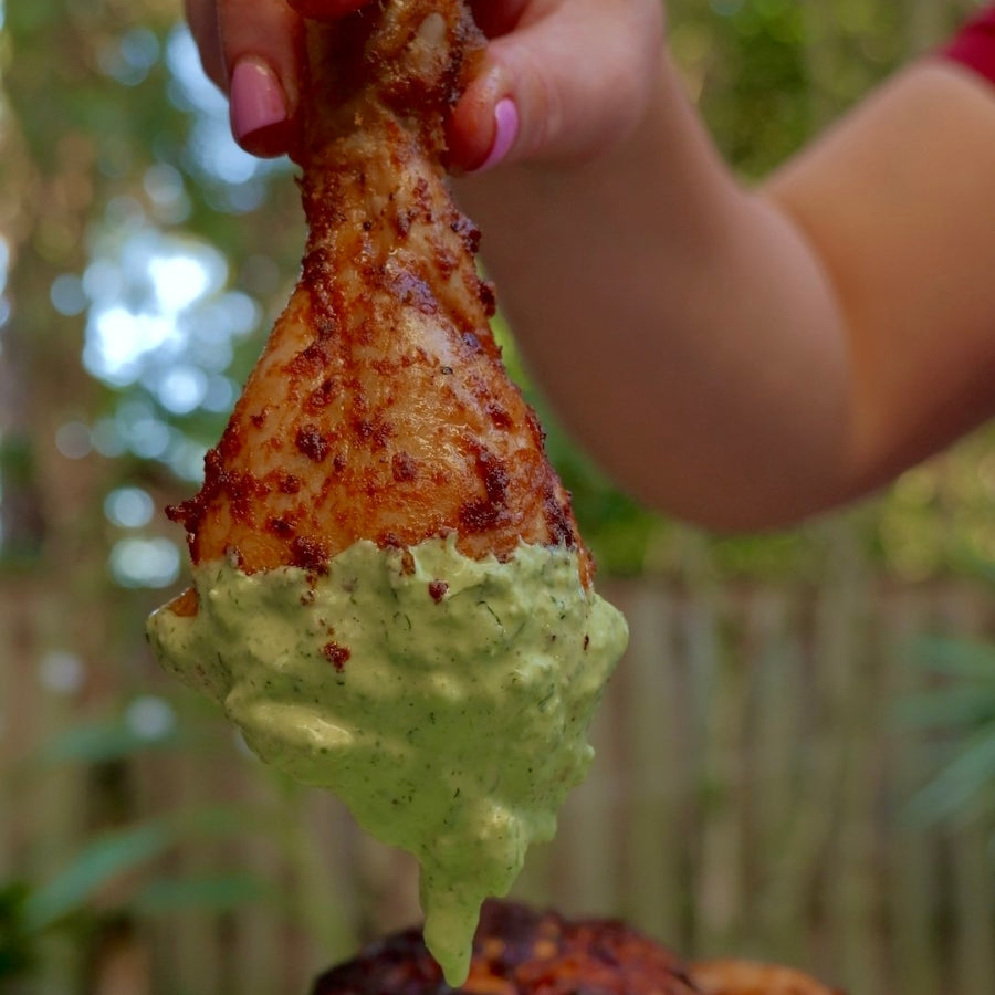 Peruvian Rotisserie Chicken with Aji Verde Sauce (Pollo a la Brasa)