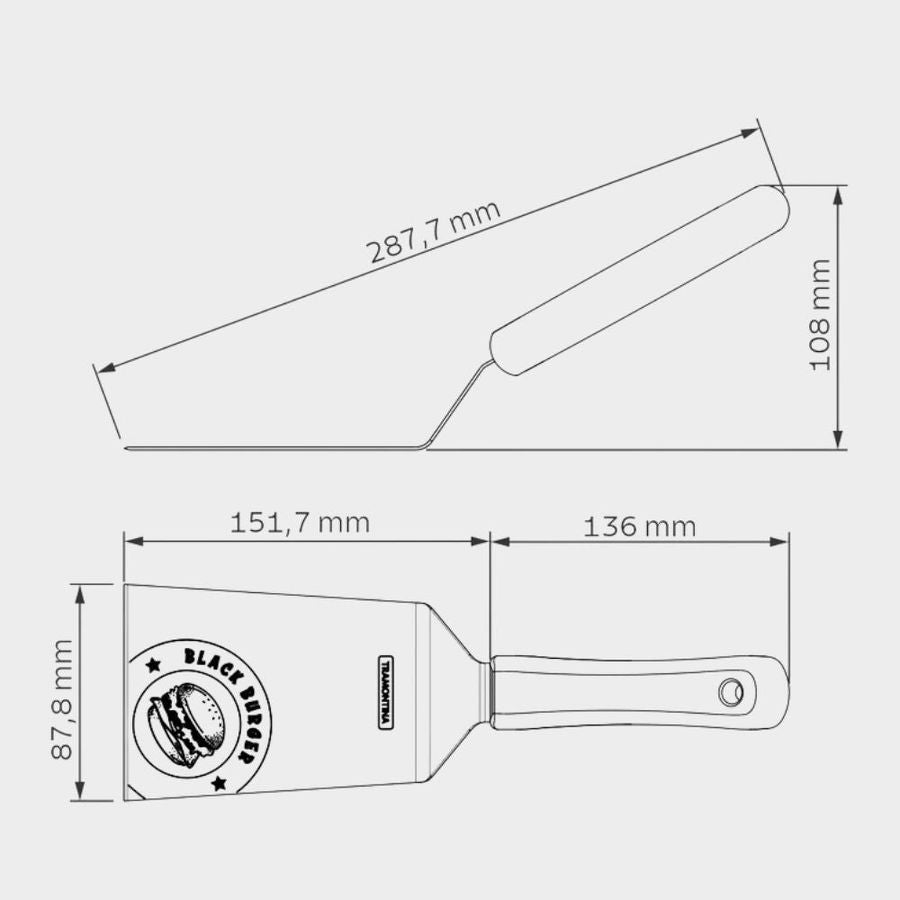 Tramontina Churrasco Black Burger Spatula 4"